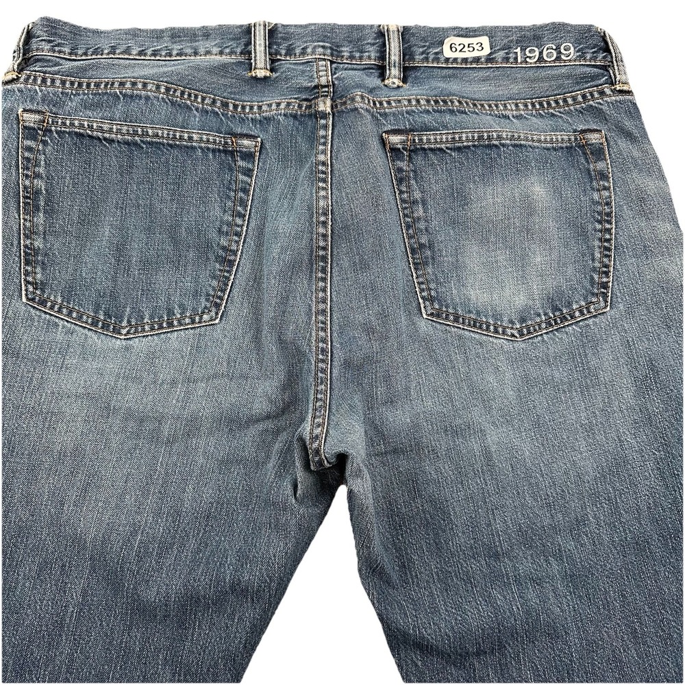 Y2K Gap 1969 Bootcut Jeans Mens 38x32 Blue Ringspun Denim Light Wash Distressed